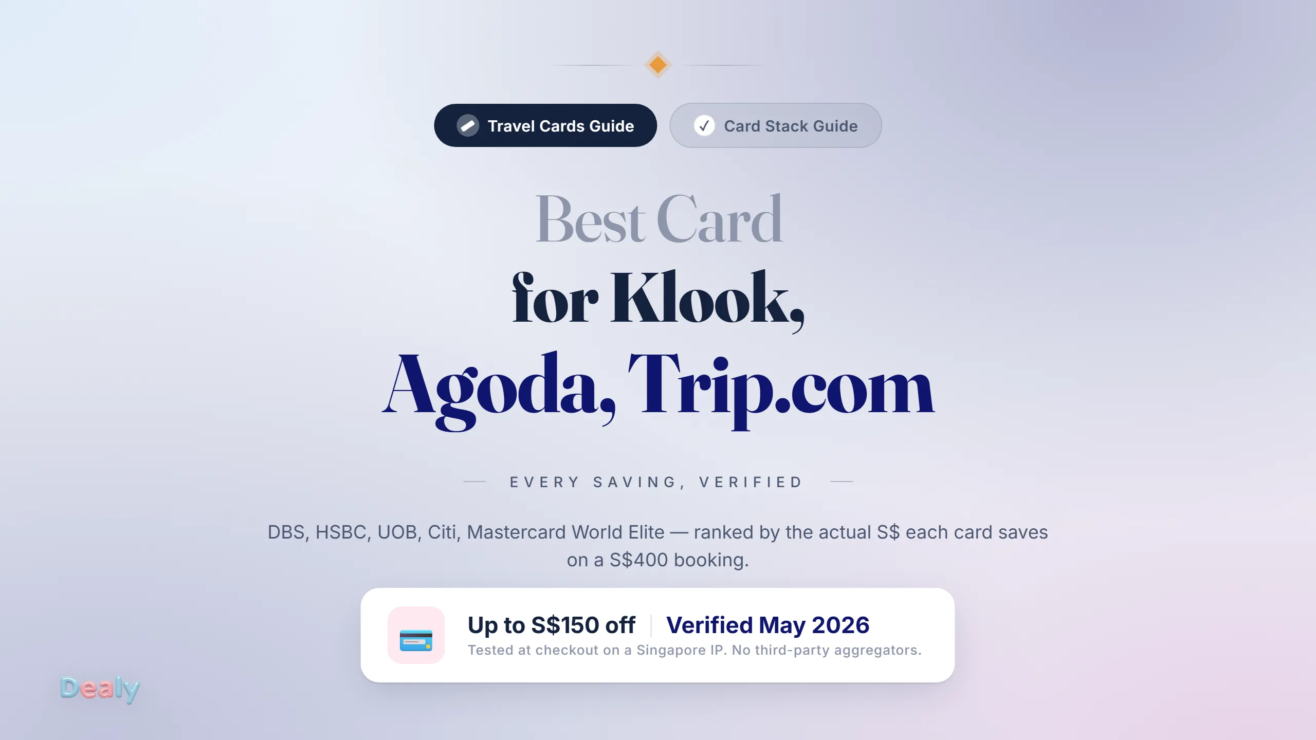 Best Credit Card for Travel Bookings in Singapore (2026 Stack Guide)