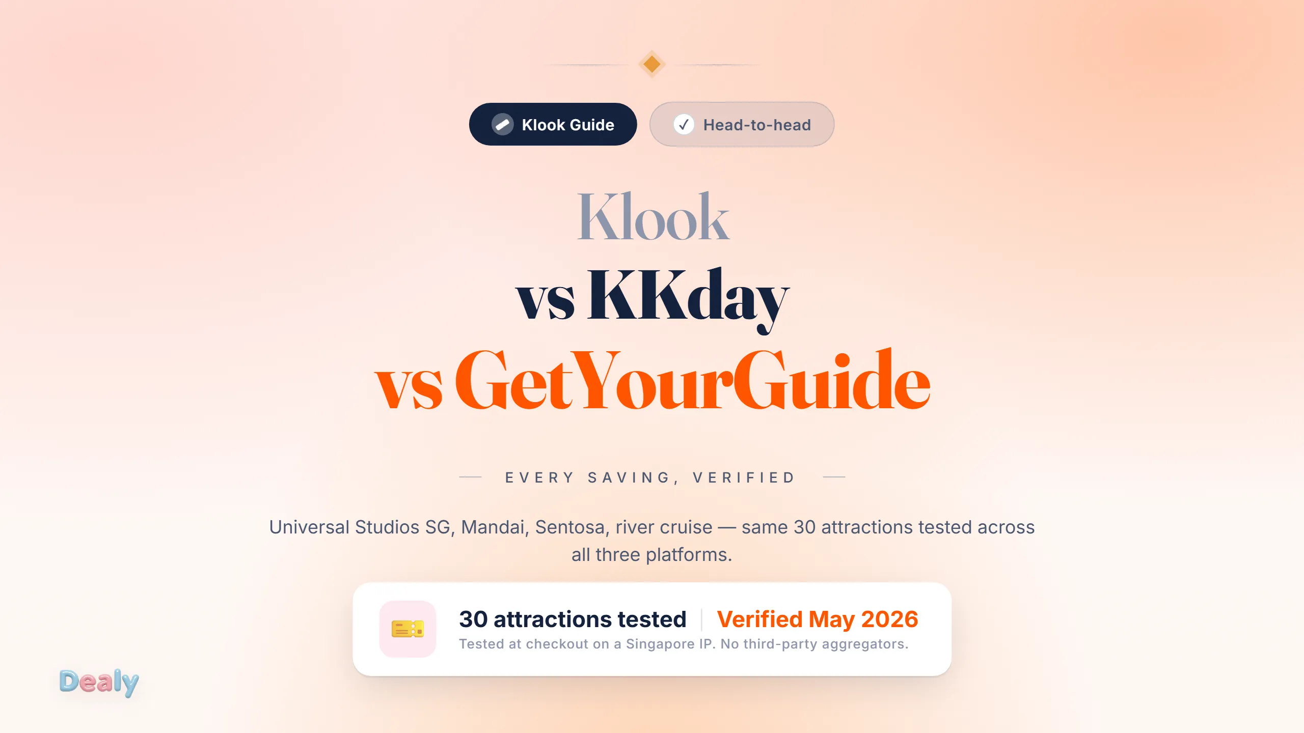 Klook vs KKday vs GetYourGuide for Singapore Travellers, Ranked by Price